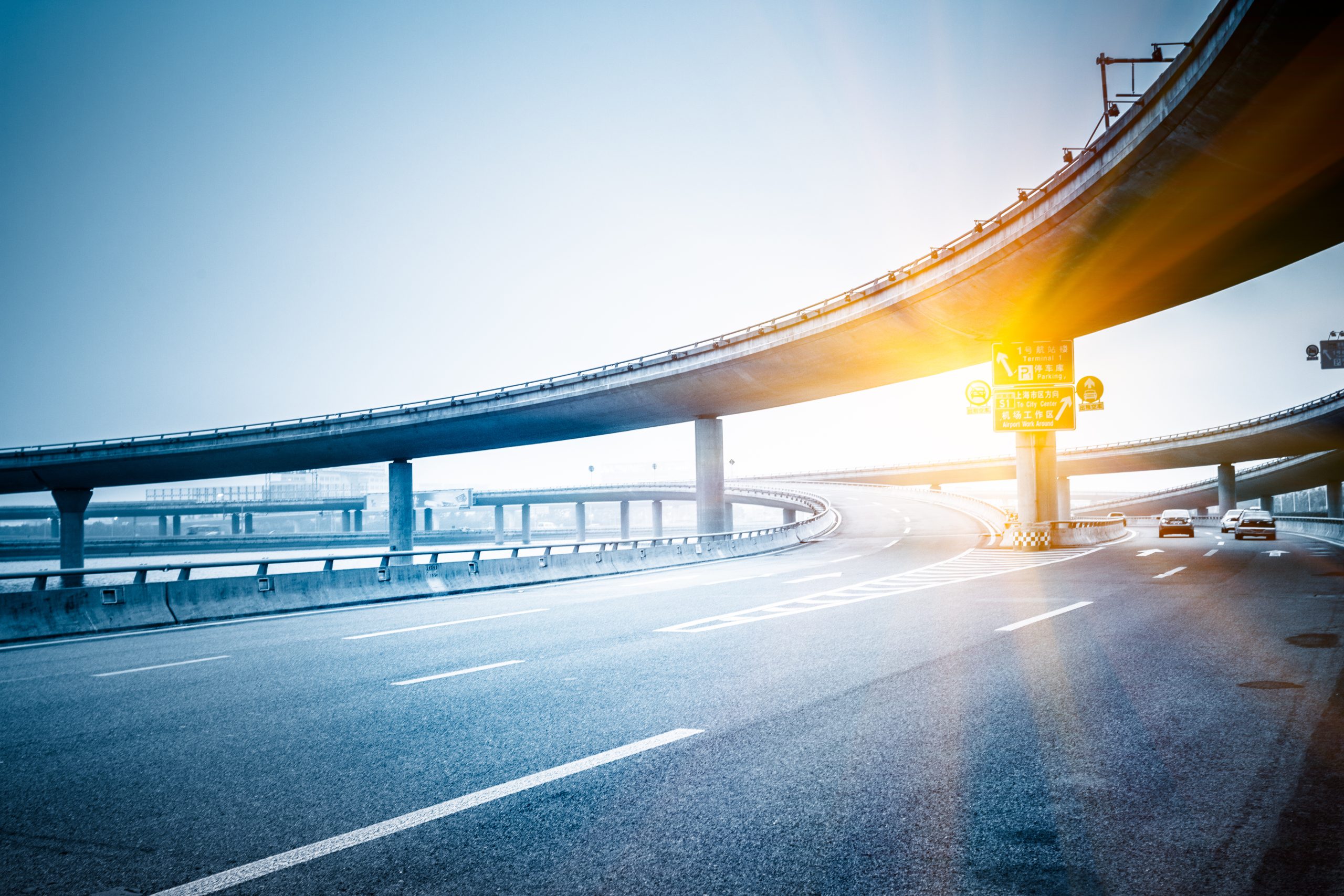 Concrete,Road,Curve,Of,Viaduct,In,Shanghai,China,Outdoor.